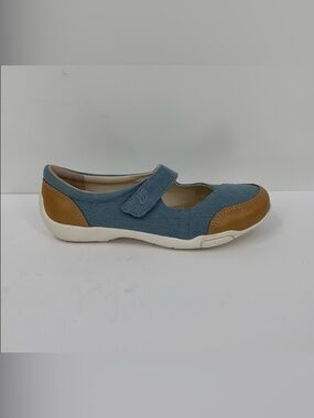 Ros Hommerson Capricorn maryjane flat comfort shoe blue denim sparkle women 4.5